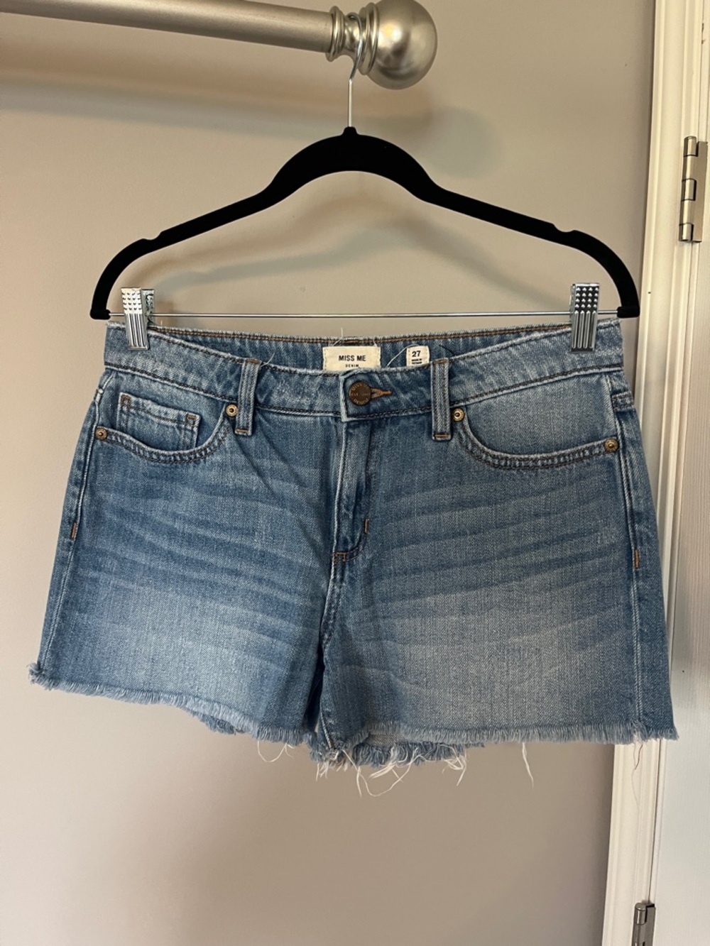 Miss Me Light Blue Denim Cutoff Shorts